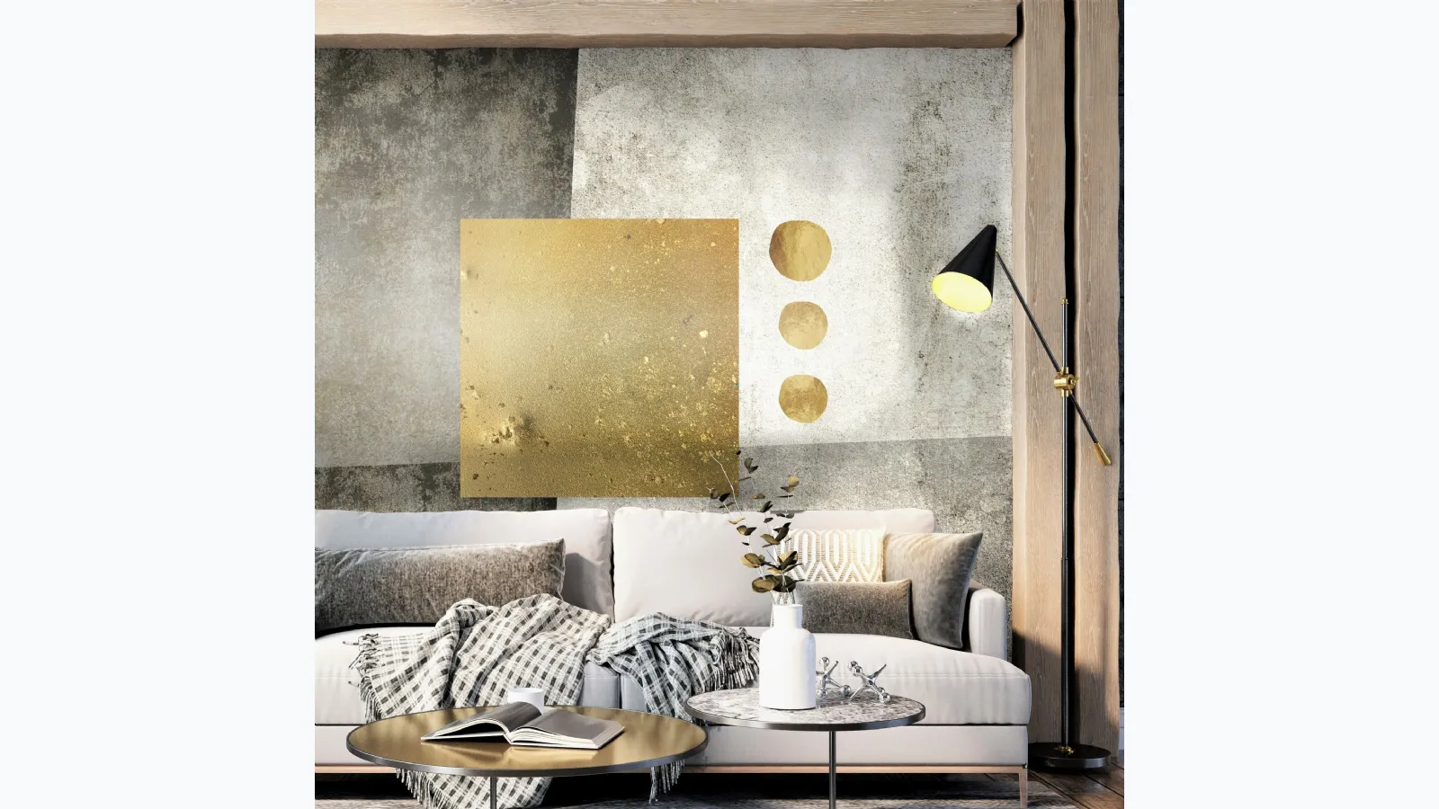 Carta da parati Geometric Gold di Pintdecor