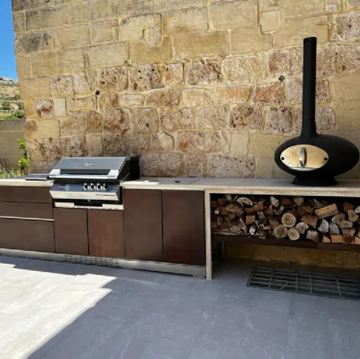 Cucina da esterno Via Nolfi Acciaio corten di OF Outdoor kitchens