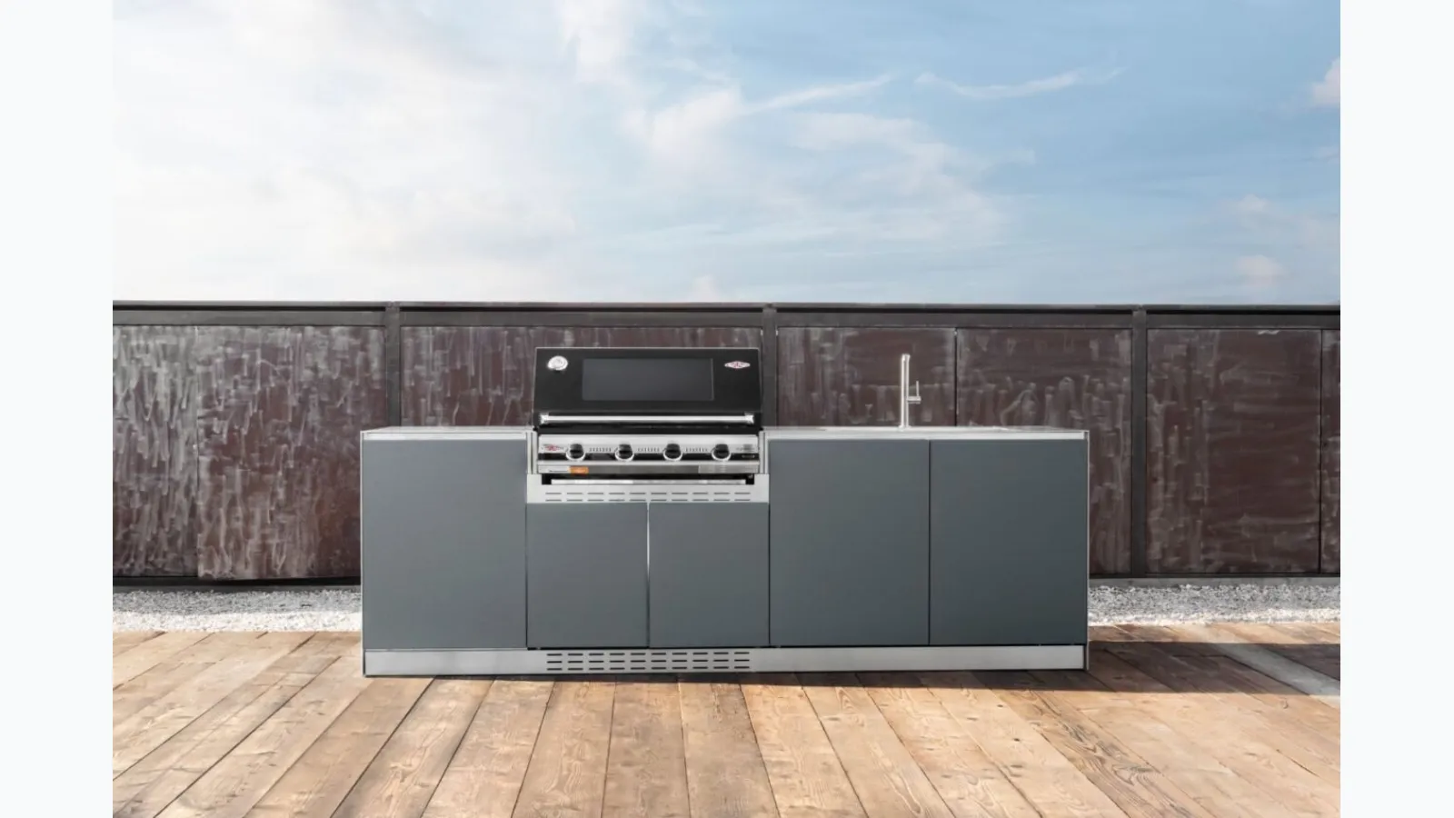 Cucina da esterno Via Nolfi in acciaio inox laccato grigio di OF Outdoor kitchens