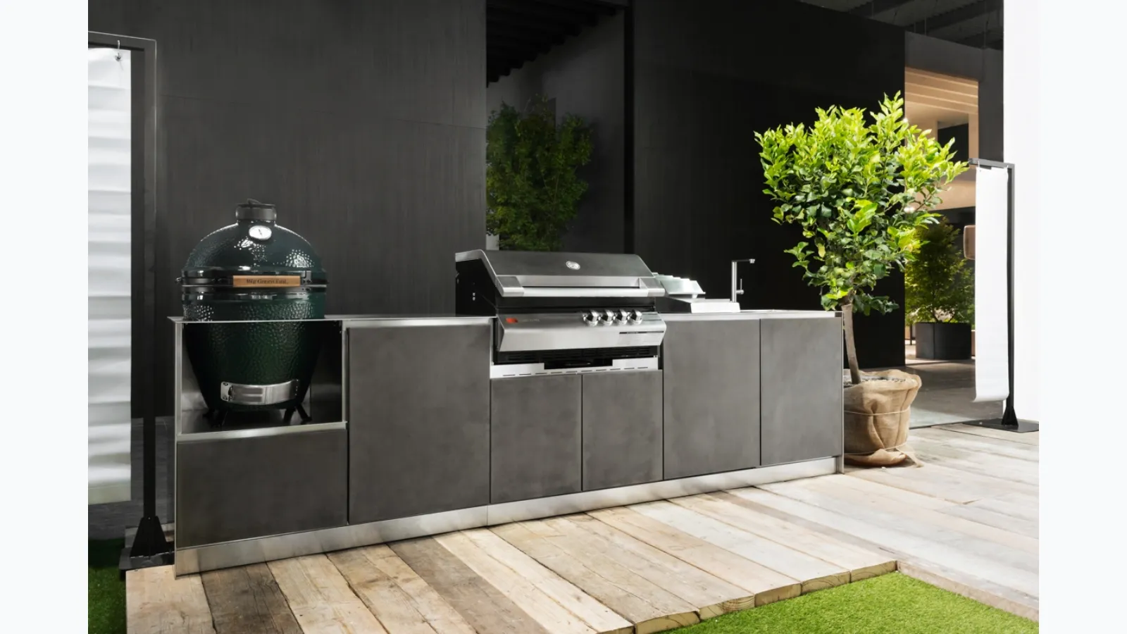 Cucina da esterno Via Nolfi in acciaio inox vintage di OF Outdoor kitchens